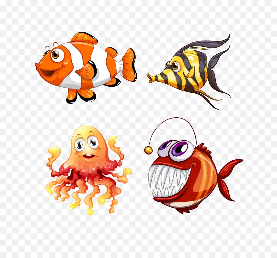 Los Peces，De Dibujos Animados PNG