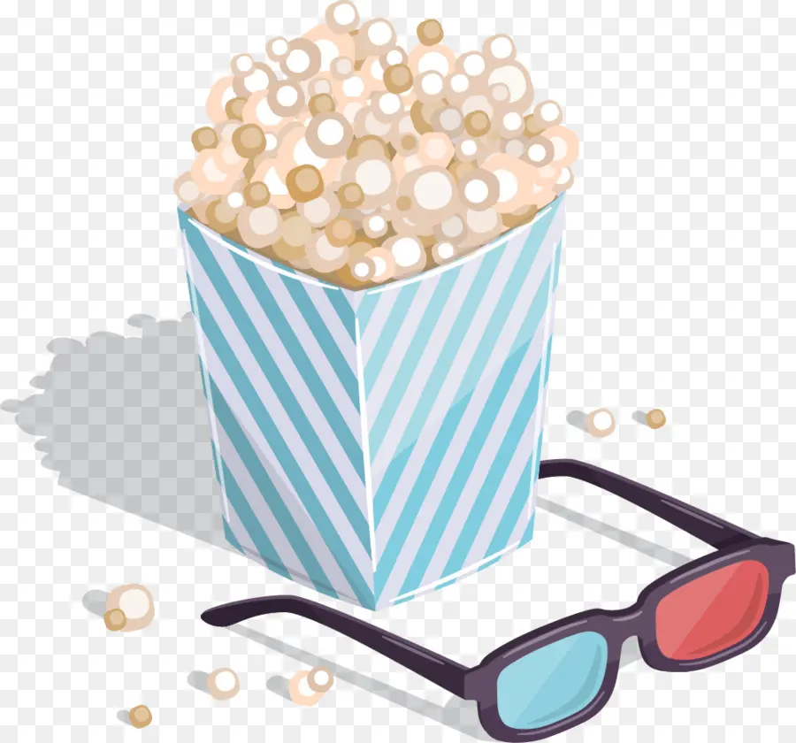 Palomitas De Maíz Y Gafas 3d，Cine PNG