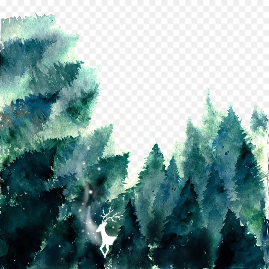 Bosque，Pintura A La Acuarela PNG