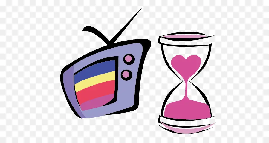 Televisión Y Reloj De Arena，Televisión PNG