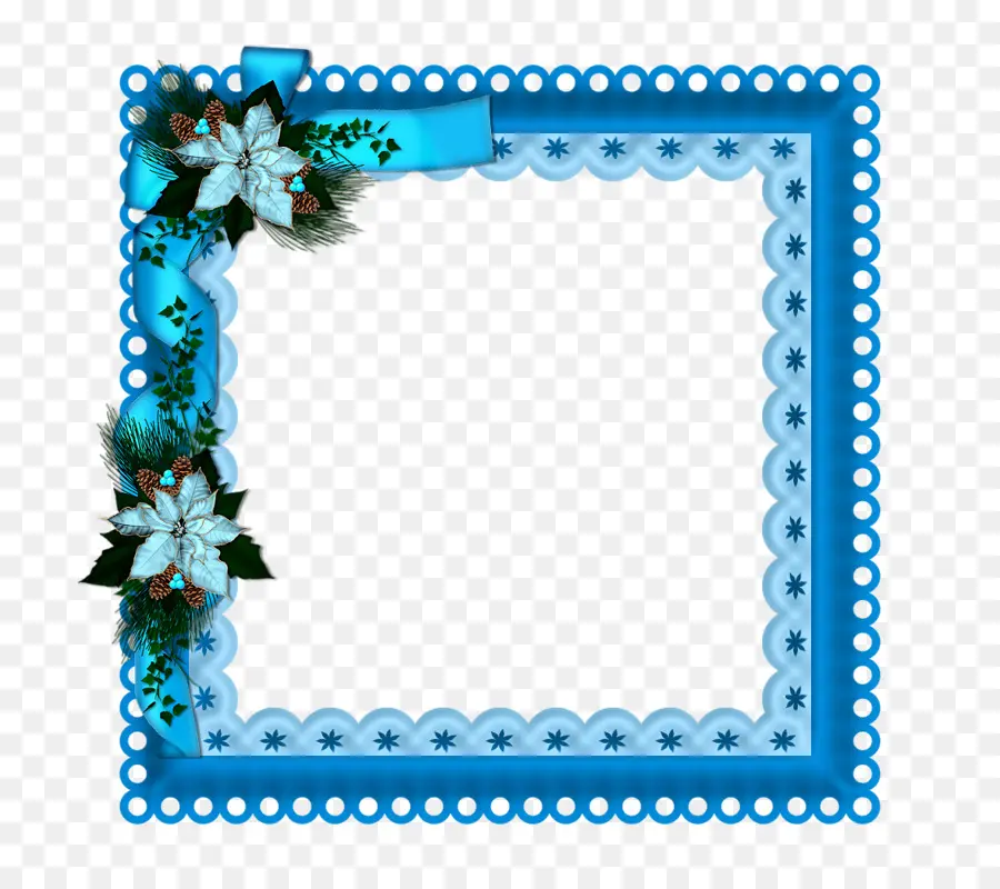 Marco Azul，Decorativo PNG