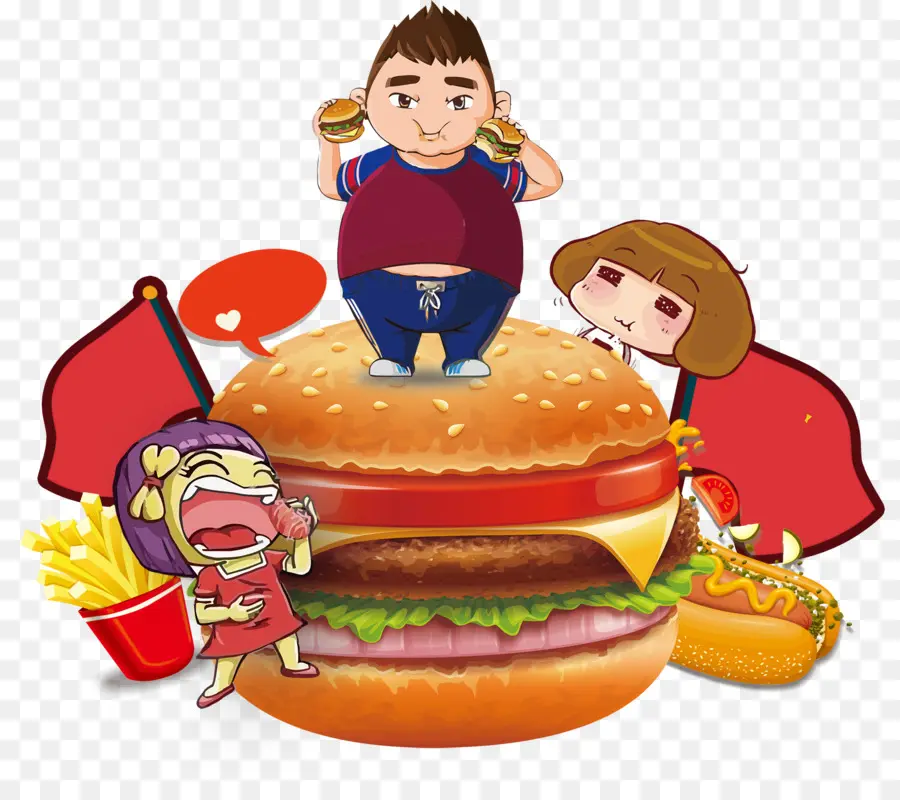 Hamburguesa，Dibujos Animados PNG