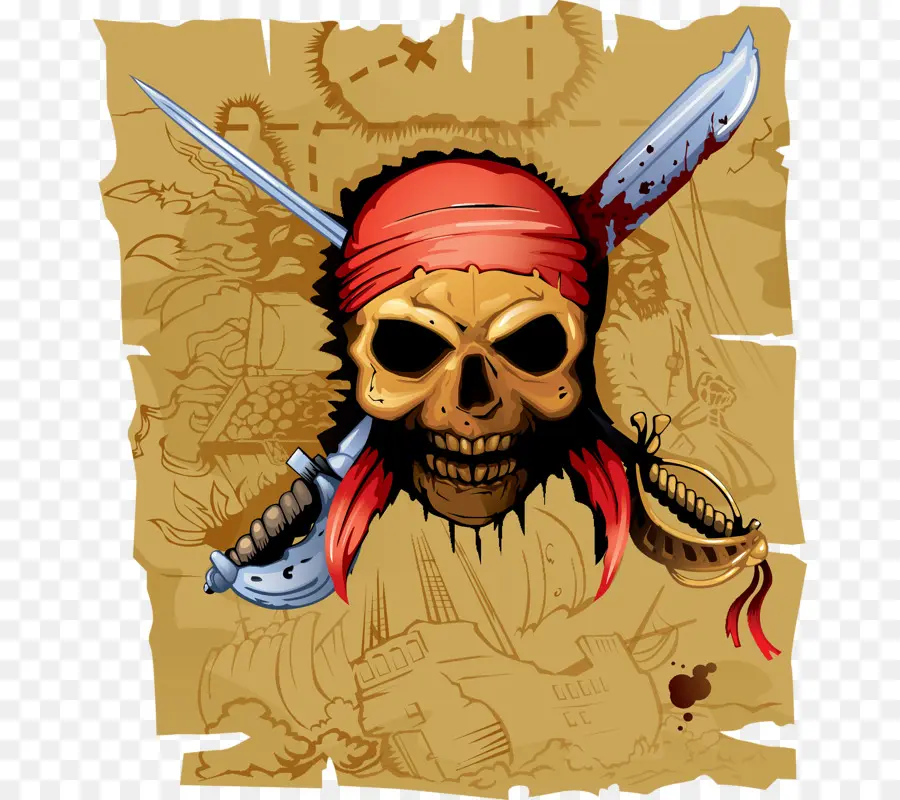 Calavera Pirata，Espadas PNG