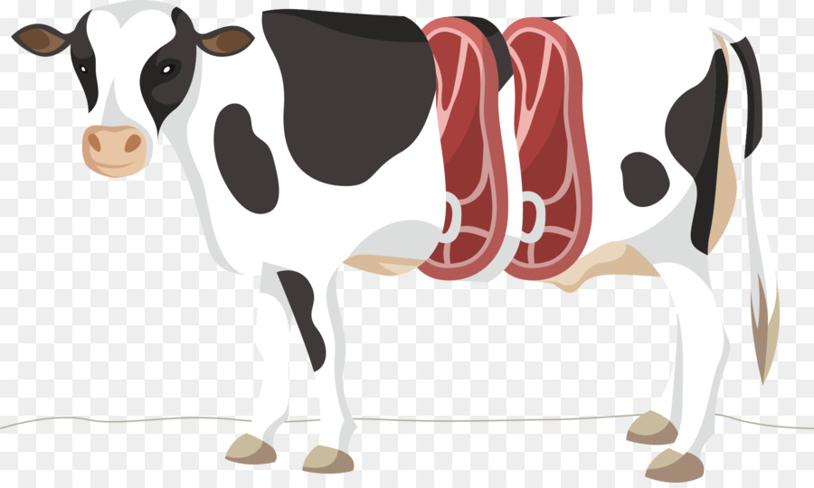 Vaca Con Cortes De Carne，Carne PNG