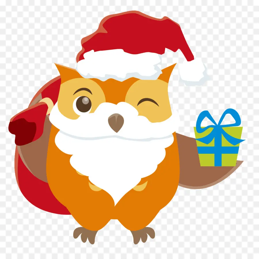 Papá Noel Búho，Búho PNG