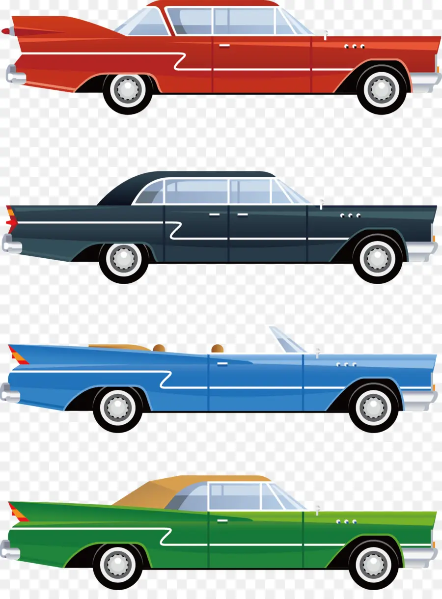 Coche，Estilo Retro PNG