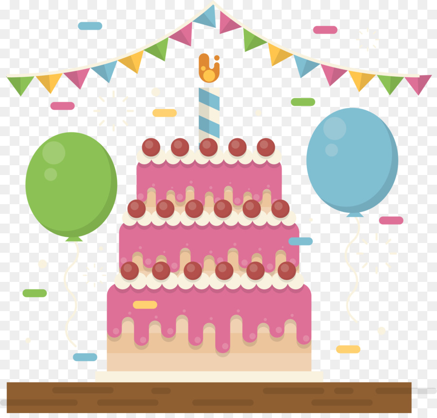 Pastel De Cumpleaños Con Globos，Globos PNG