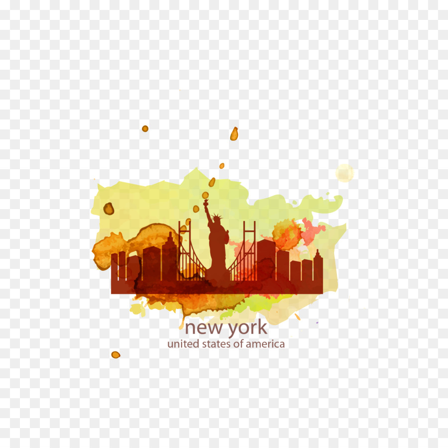 La Ciudad De Nueva York，Pintura A La Acuarela PNG