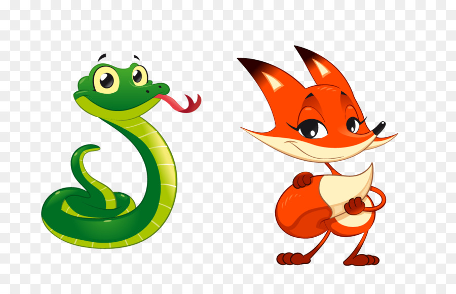 Serpiente Y Zorro，Dibujos Animados PNG