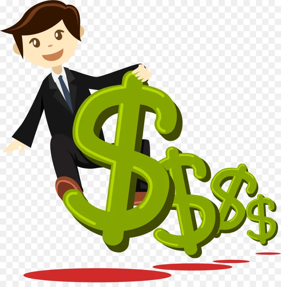 Empresario Con Signos De Dólar，Dinero PNG