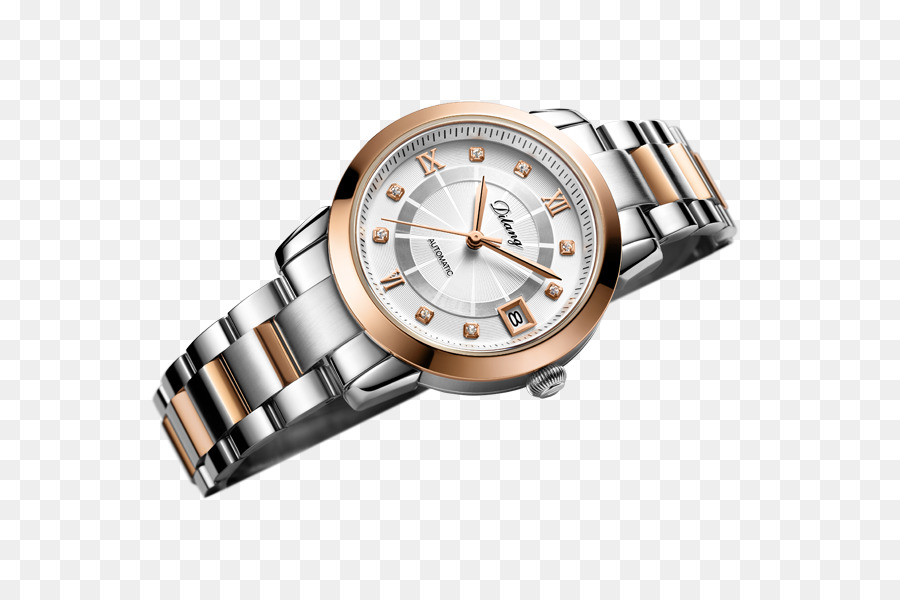 Reloj De Plata Y Oro Rosa，Reloj PNG