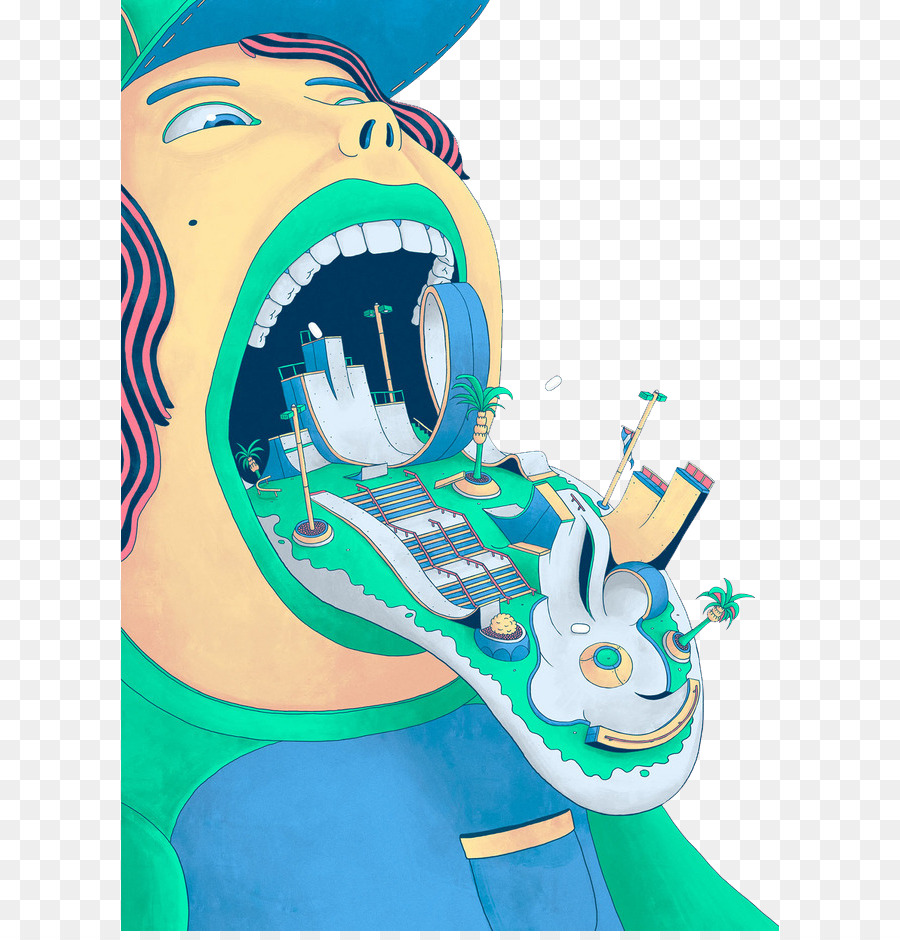 Ilustración Surrealista，Boca PNG