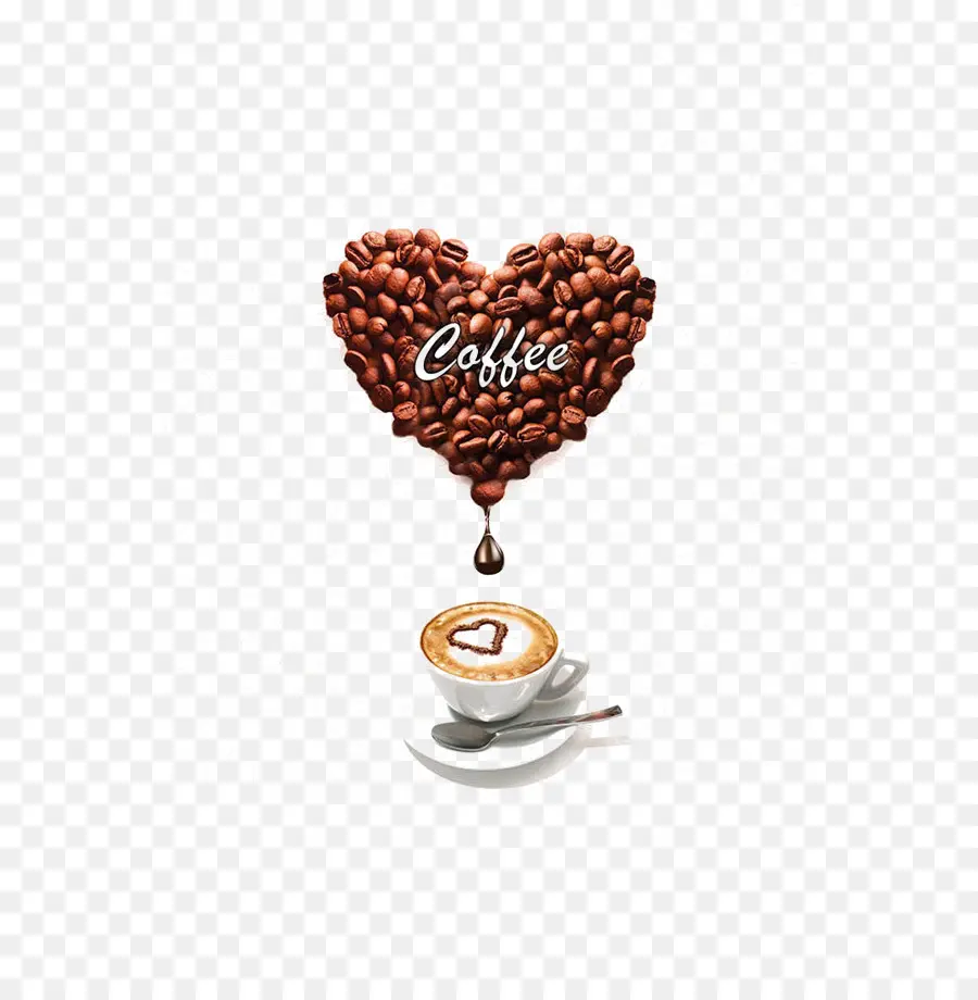 Corazón De Granos De Café，Taza De Cafe PNG