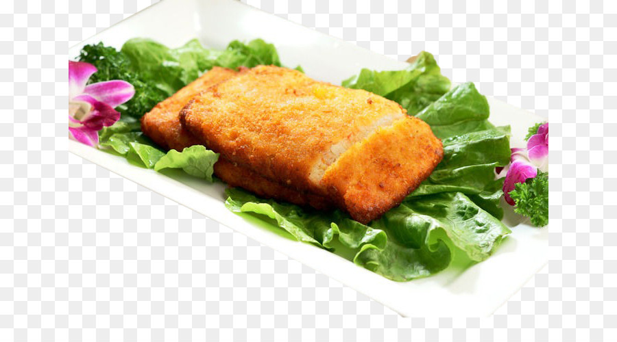 Pescado Frito，Lechuga PNG