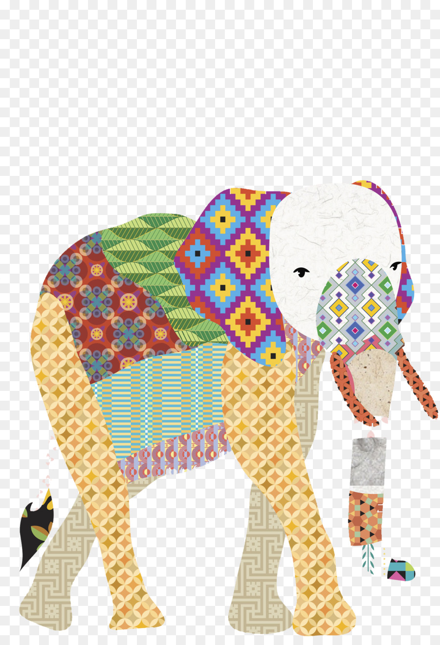 Elefante De Retazos，Vistoso PNG