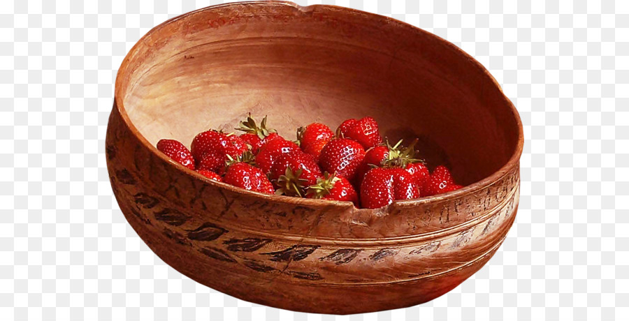 Fresas En Cuenco De Madera，Fruta PNG