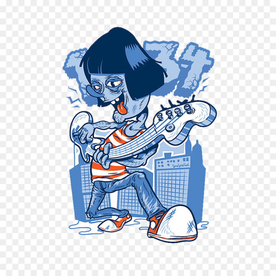 Personaje De Dibujos Animados，Guitarra PNG