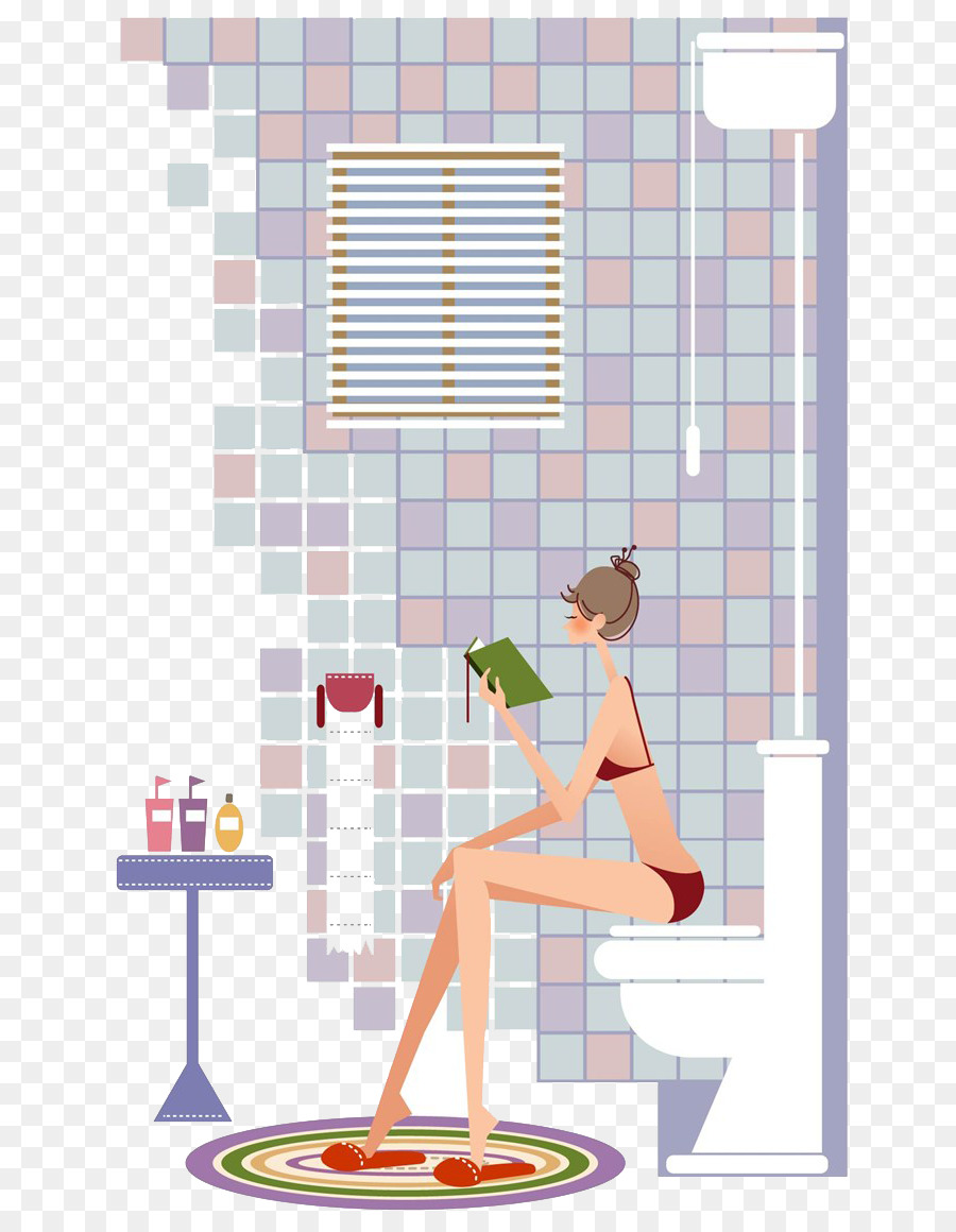 Mujer Leyendo，Baño PNG