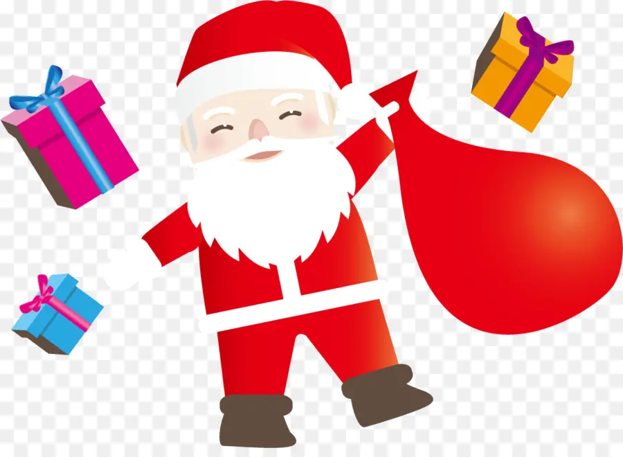 Papá Noel Con Regalos，Papá Noel PNG