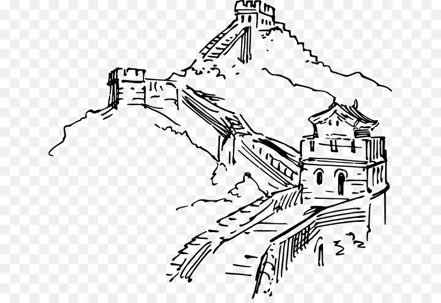 La Gran Muralla De China，Tinta De Lavado De Pintura PNG