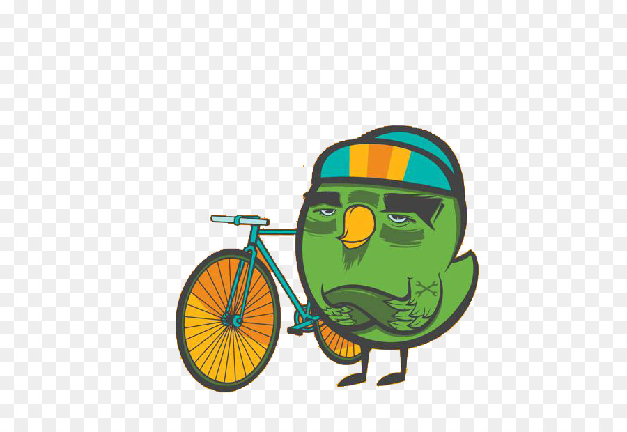 Pájaro Con Bicicleta，Casco PNG