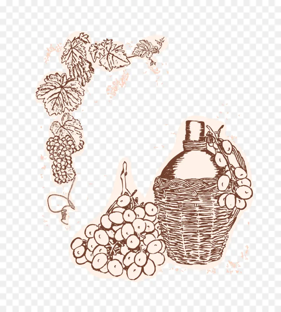 Uvas Y Botella De Vino，Enredadera PNG