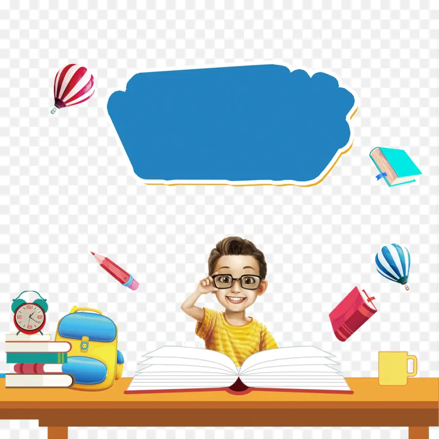 Niño Con Libros，Estudiar PNG