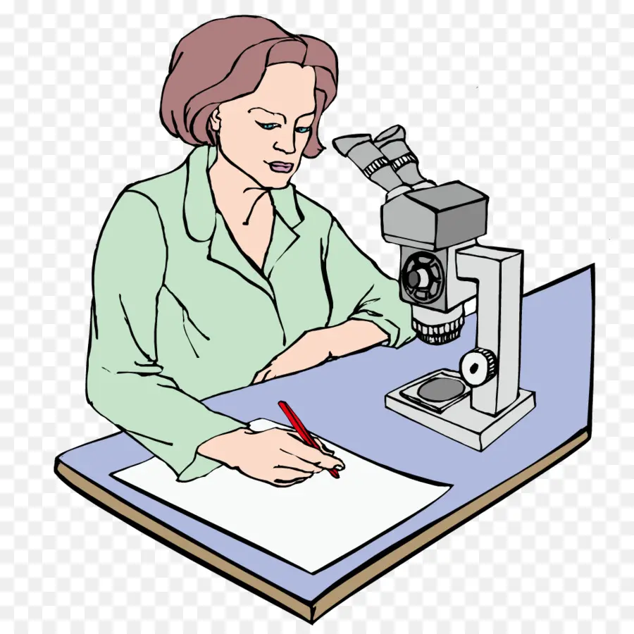 Mujer Con Microscopio，Investigación PNG