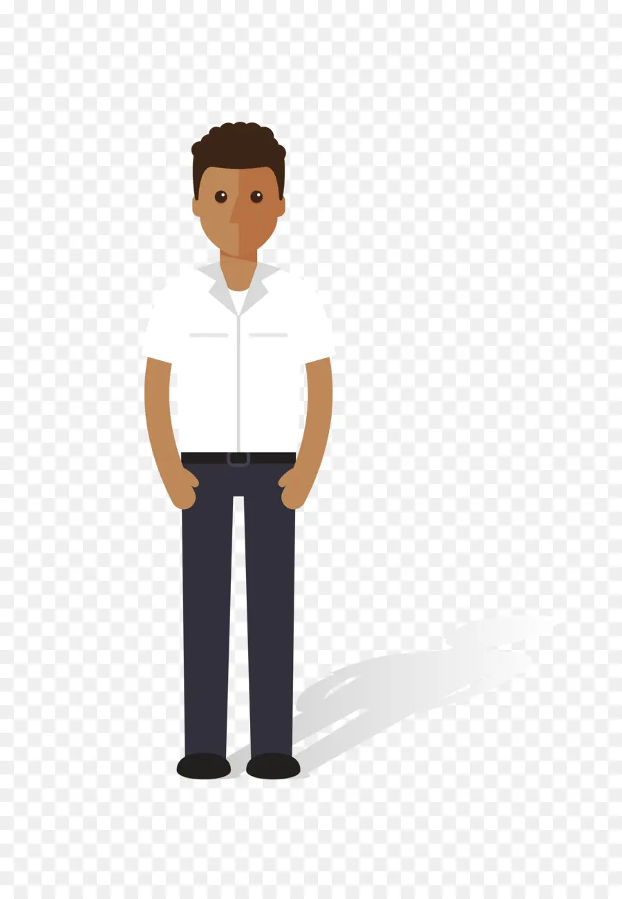 Hombre Con Camisa Blanca，De Pie PNG