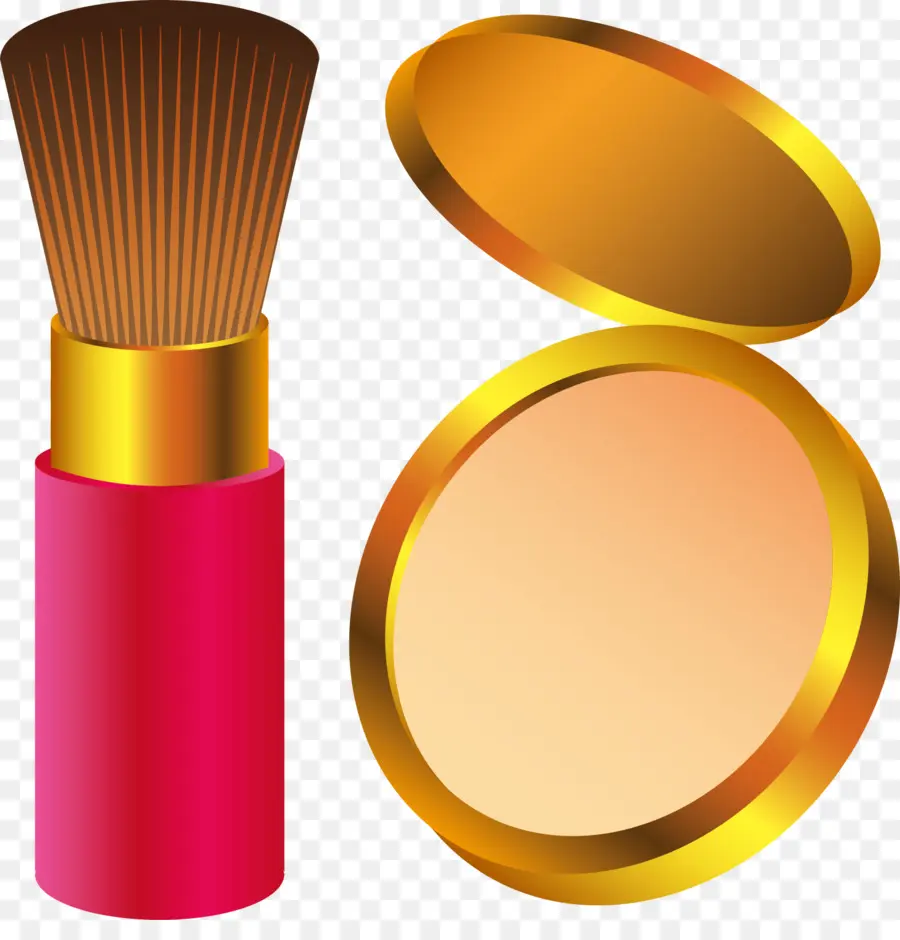 Polvo Compacto Y Brocha，Productos Cosméticos PNG