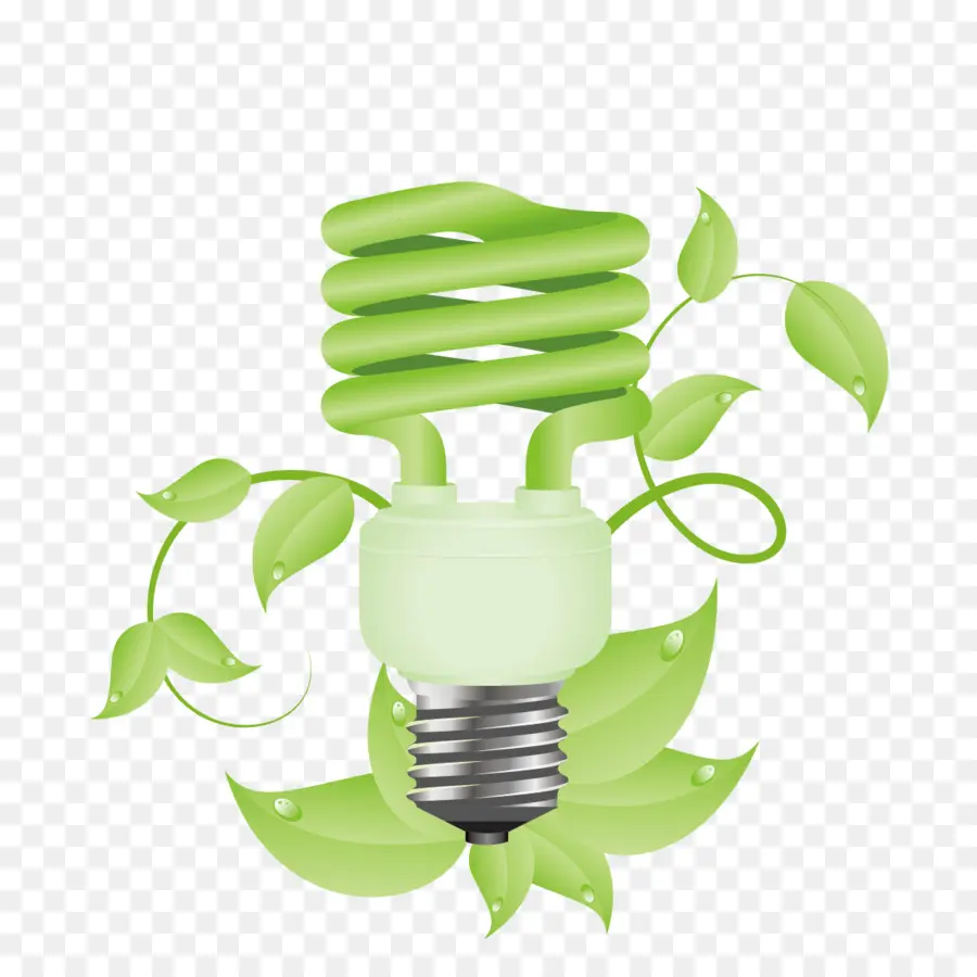 Bombilla De Luz Verde，Ecológico PNG