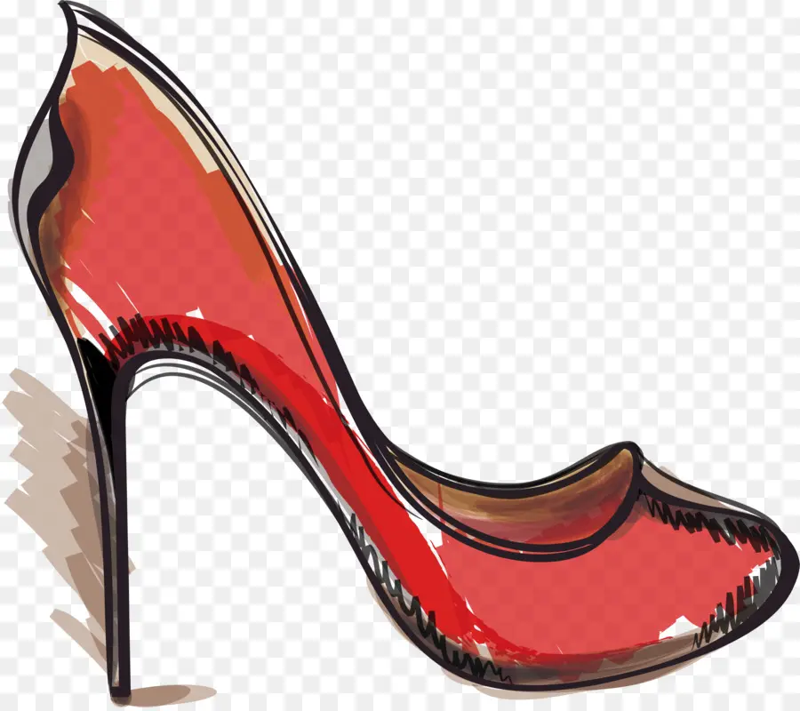 Highheeled Calzado，Rojo PNG