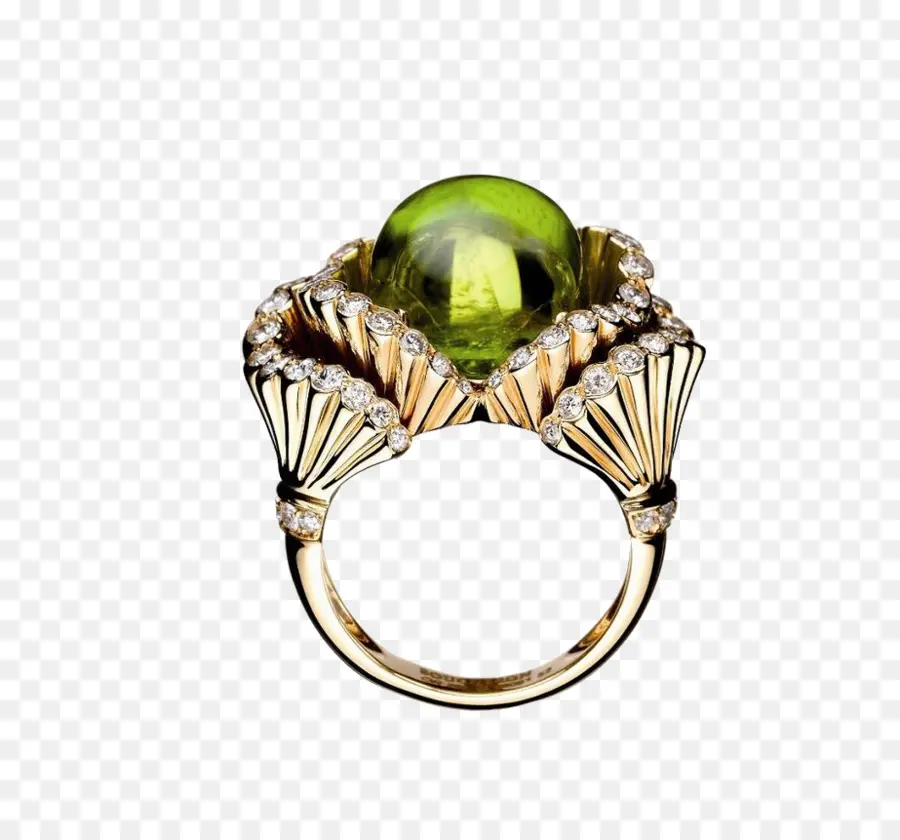 Anillo De Gema Verde，Oro PNG