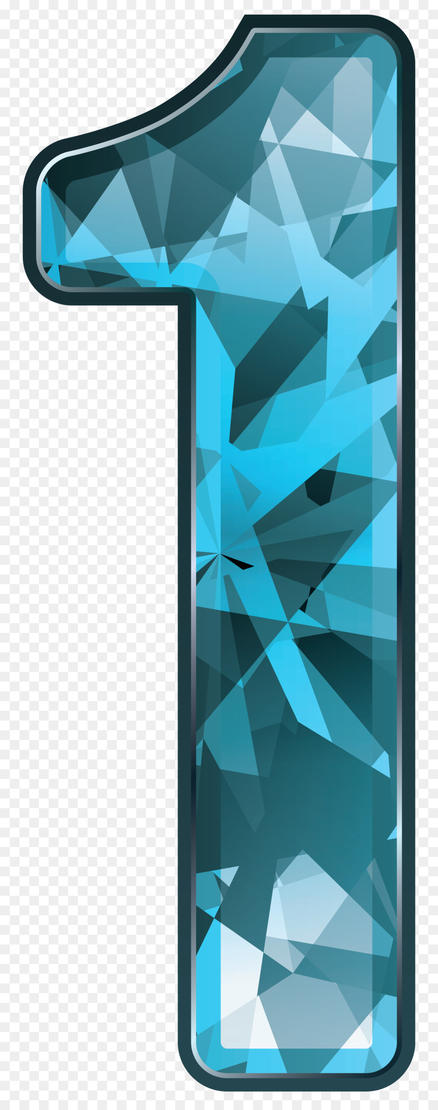 Cristal Azul Numero 1，Dígito PNG