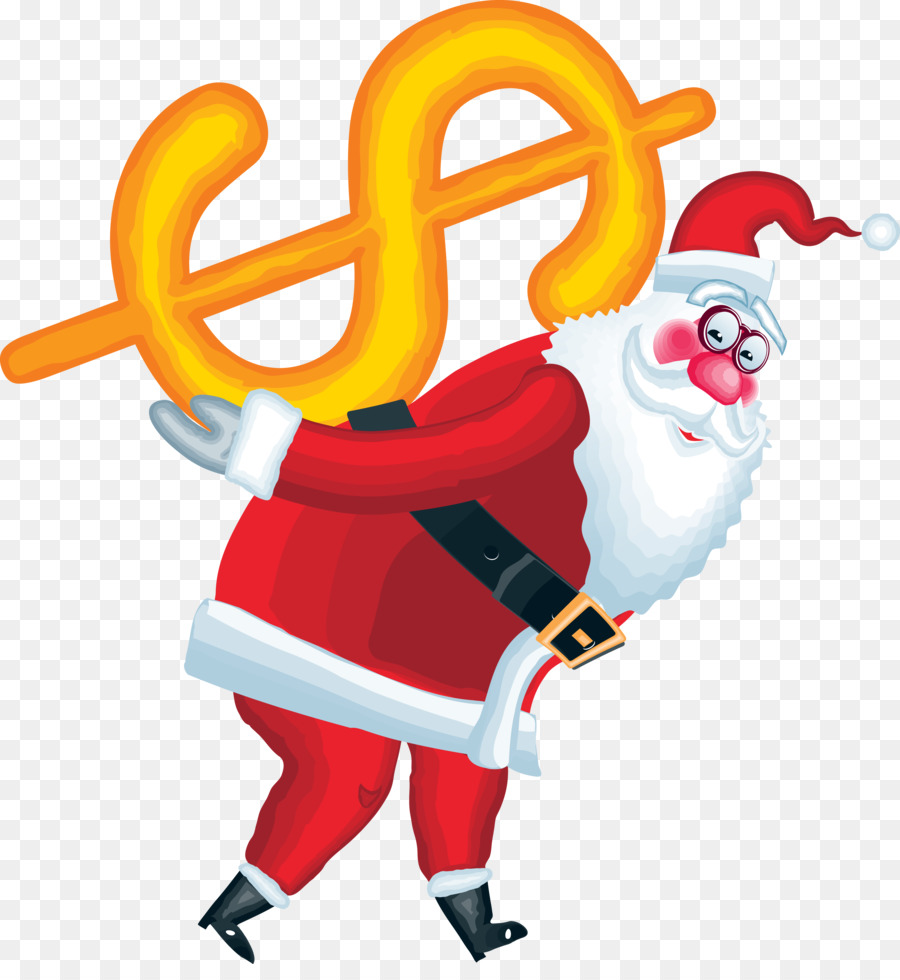 Papá Noel，Signo De Dólar PNG