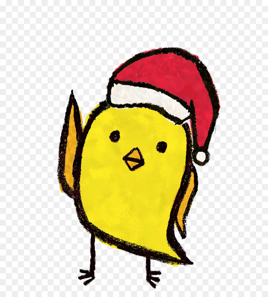 Pájaro Amarillo，Gorro De Papá Noel PNG