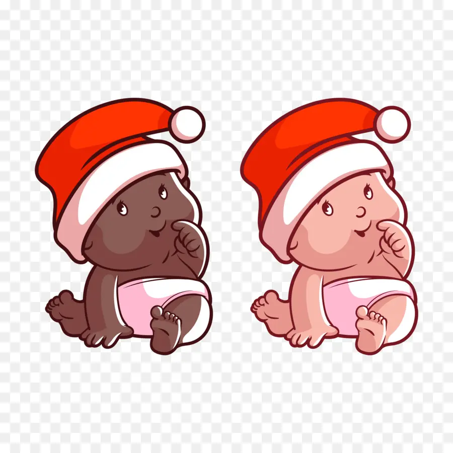 Bebes Con Gorro De Santa，Navidad PNG