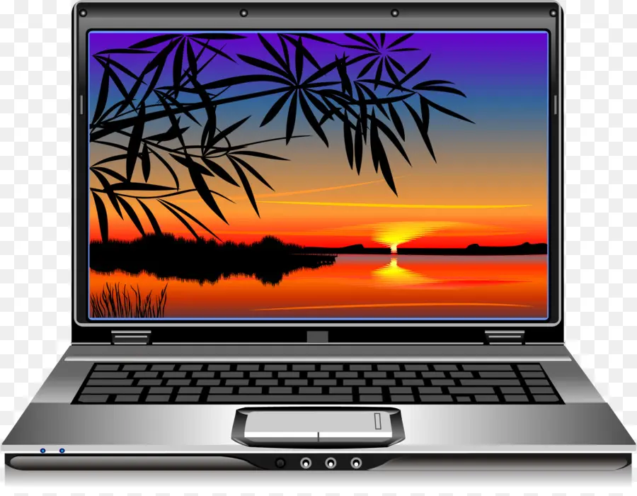 Computadora Portátil，Atardecer PNG