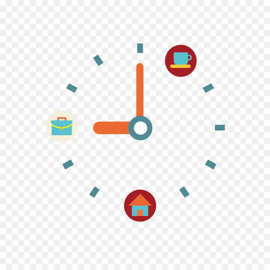 Reloj Con Iconos，Tiempo PNG