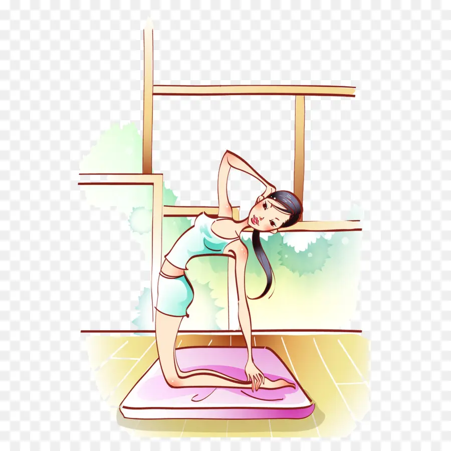 Mujer Haciendo Ejercicio，Yoga PNG