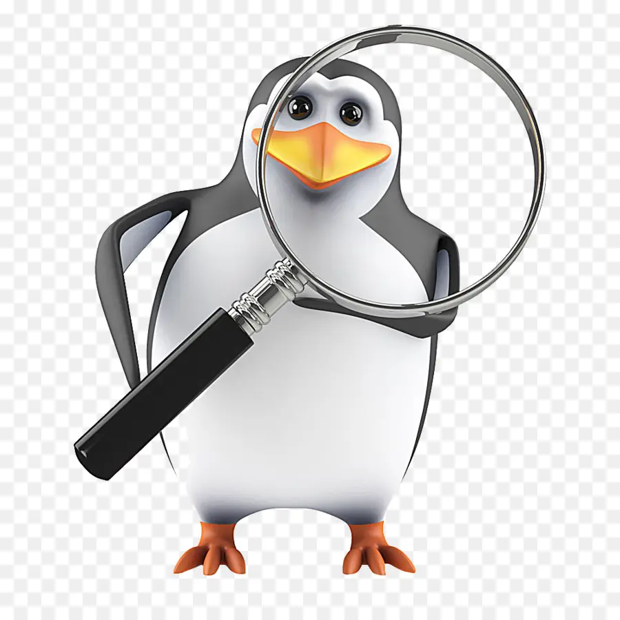 Pingüino，Lupa PNG