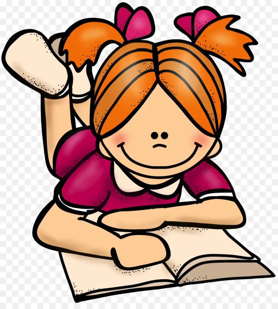 Niña Leyendo，Libro PNG