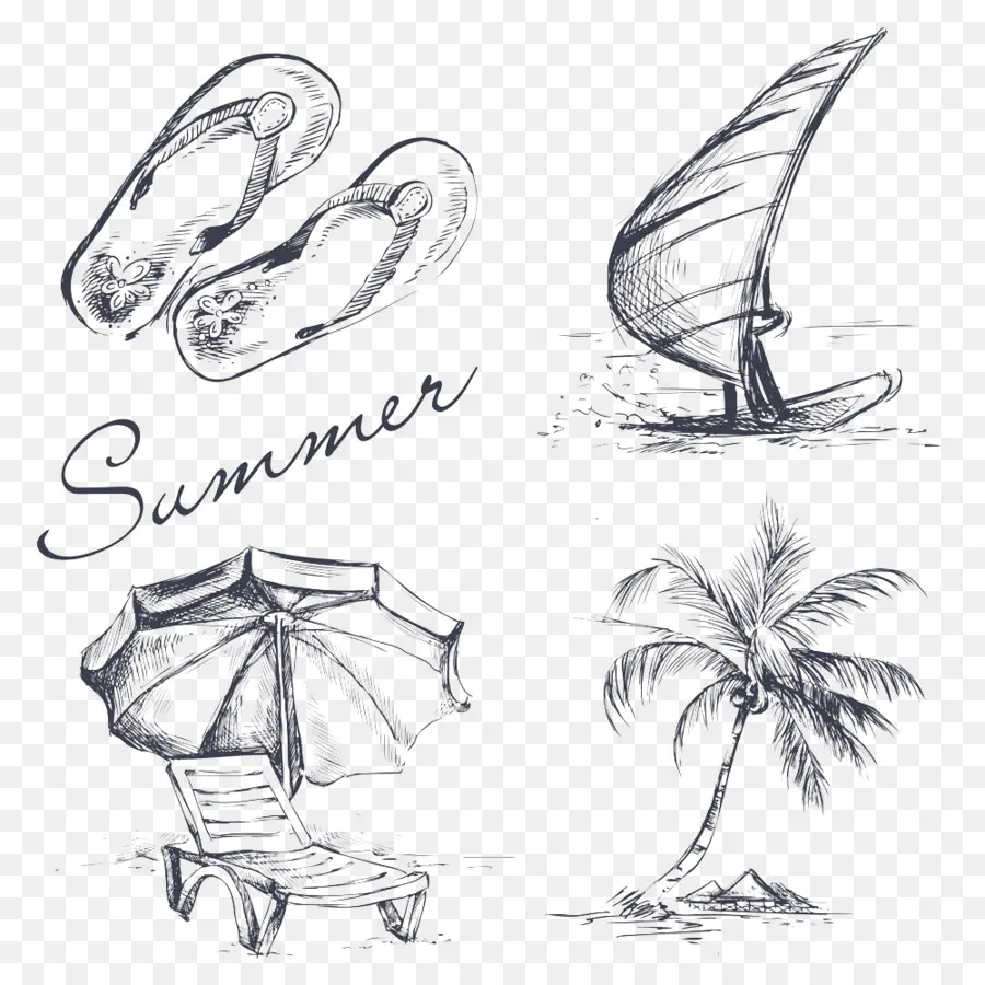 Artículos De Playa De Verano，Chanclas PNG