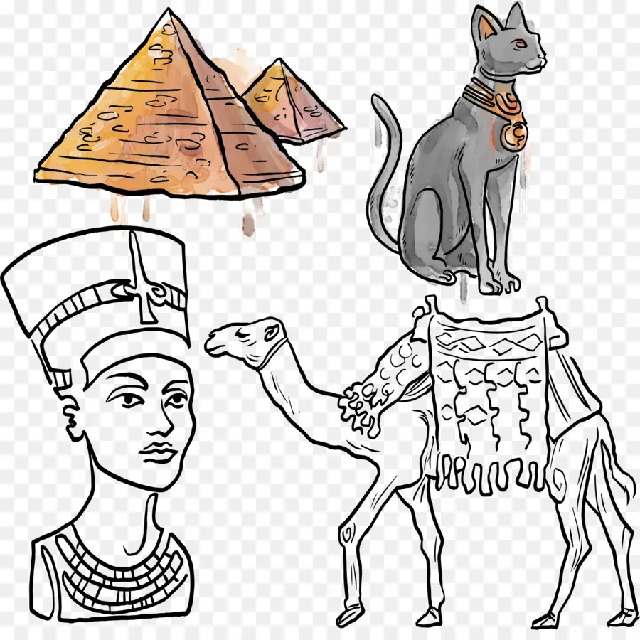 Las Pirámides De Egipto，Camello PNG