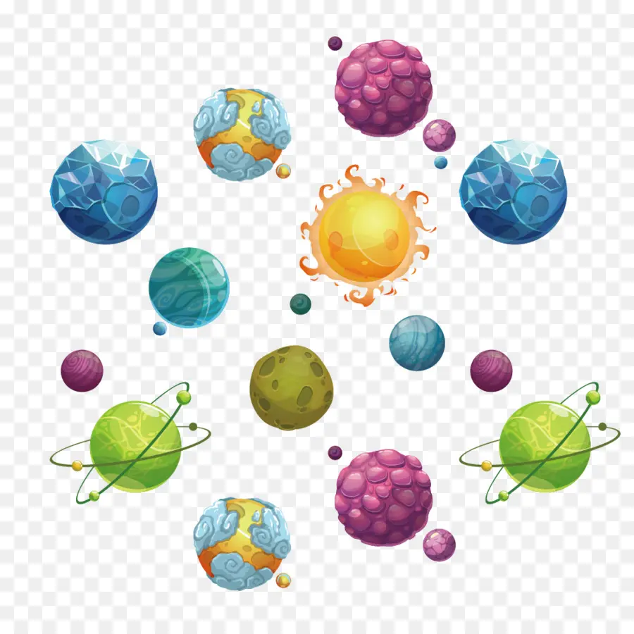 Planetas Coloridos，Sol PNG