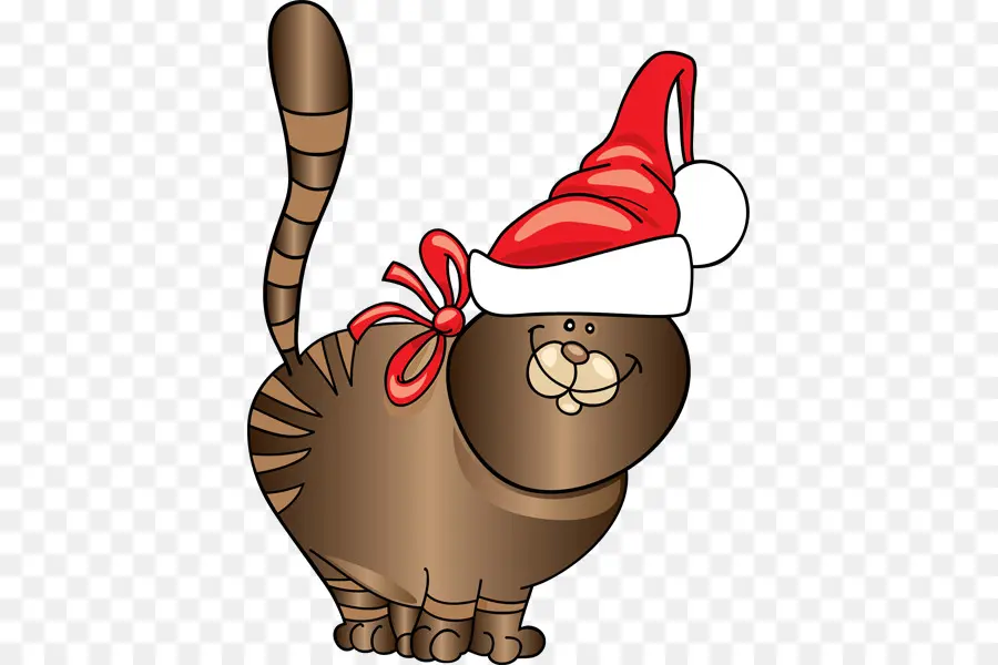 Gato Con Gorro De Papá Noel，Navidad PNG