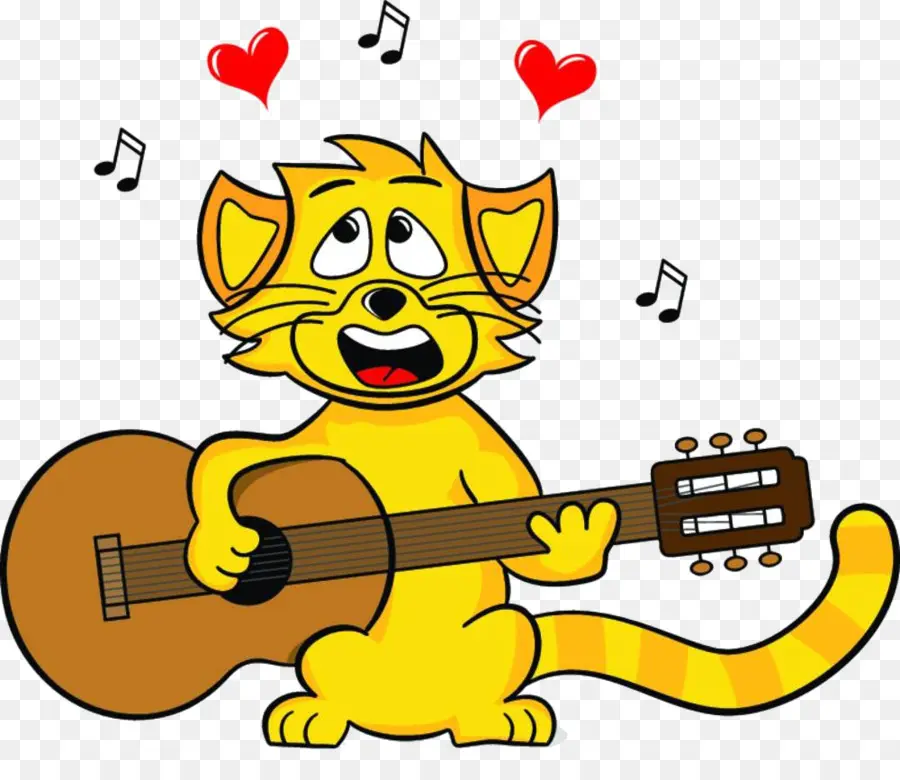 Gato Tocando La Guitarra，Música PNG