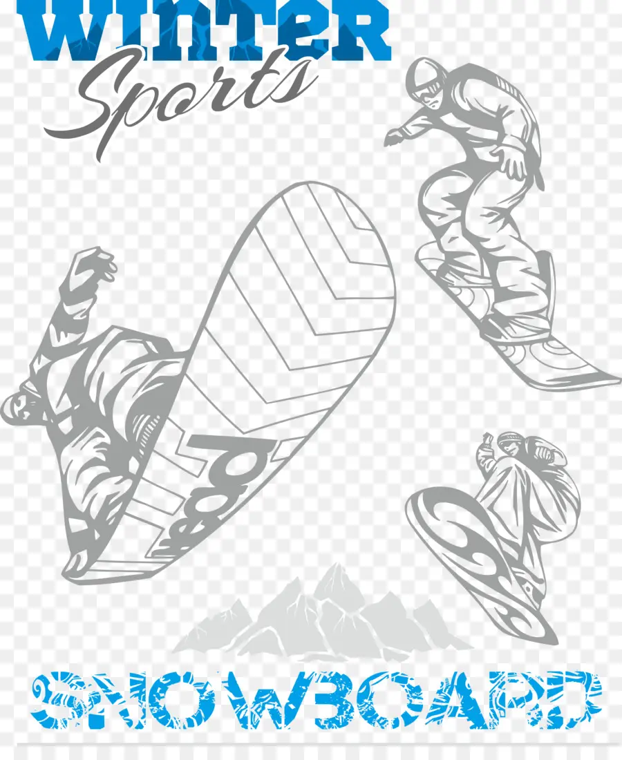 Practicantes De Snowboard，Invierno PNG