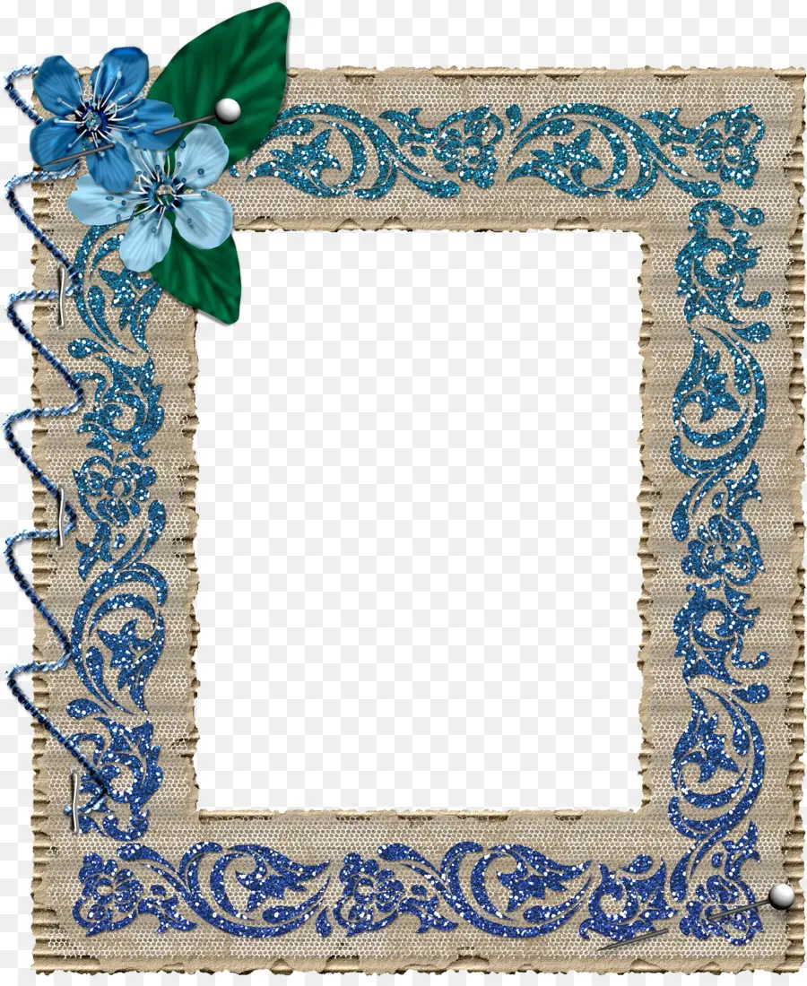 Marco Decorativo，Azul PNG