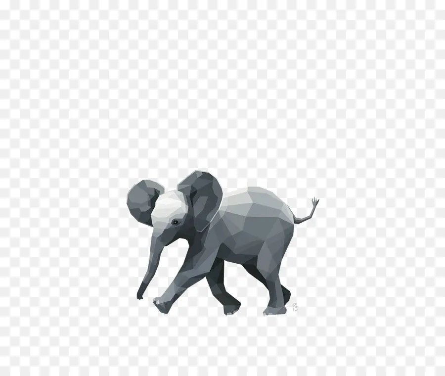 Elefante Geométrico，Poligonal PNG